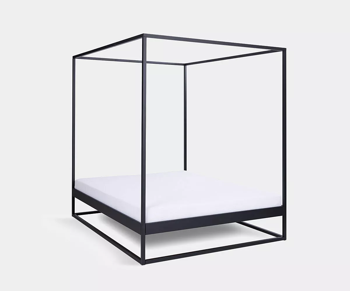 SIDERA-Himmelbett aus Metall in Schwarz - Seitenansicht SIDERA-Himmelbett aus Metall in Schwarz - Seitenansicht