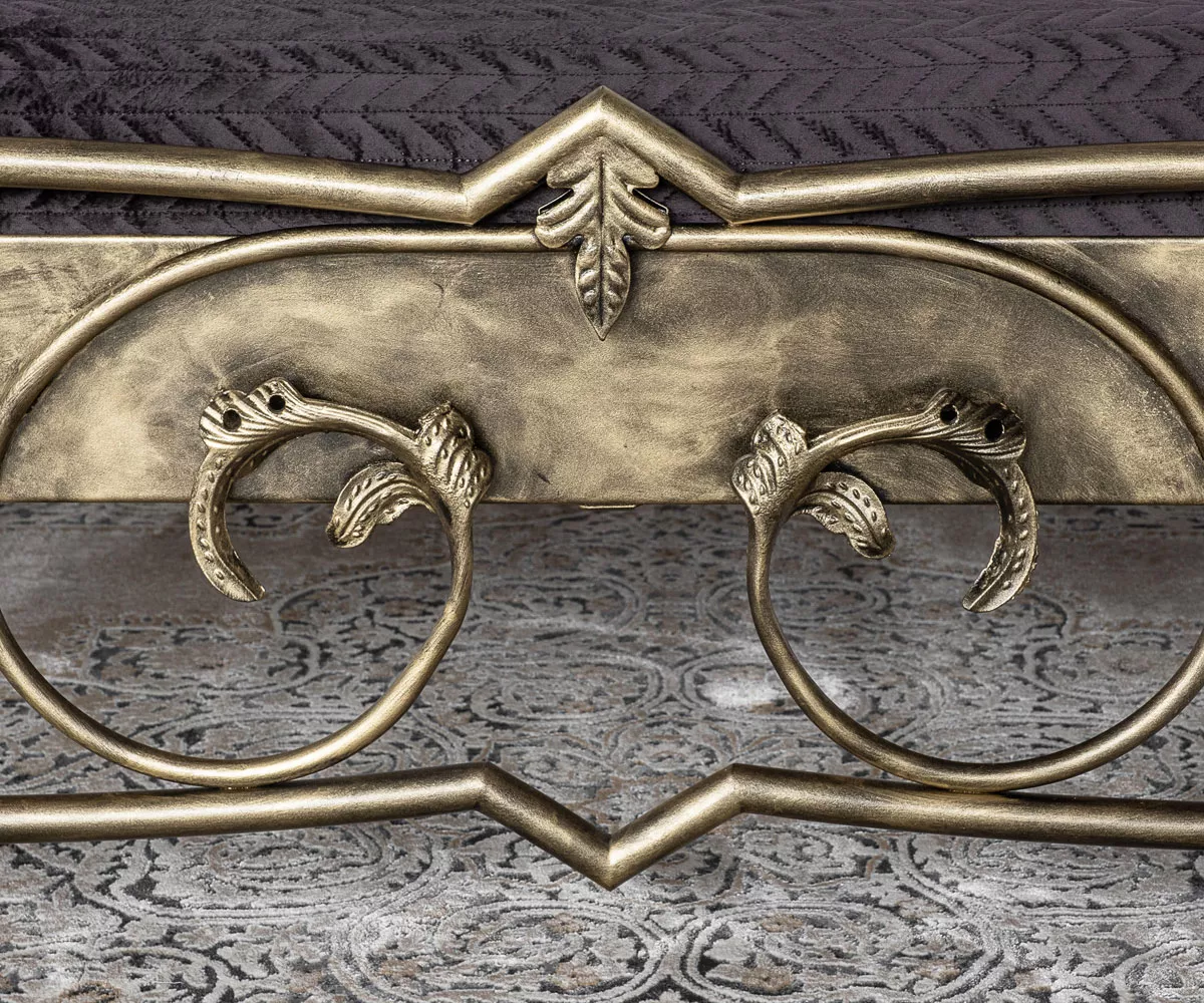 Salomon handgefertigtes Metallbett in Gold - Fußteil Metallbett handgefertigt in Gold - Fußteil