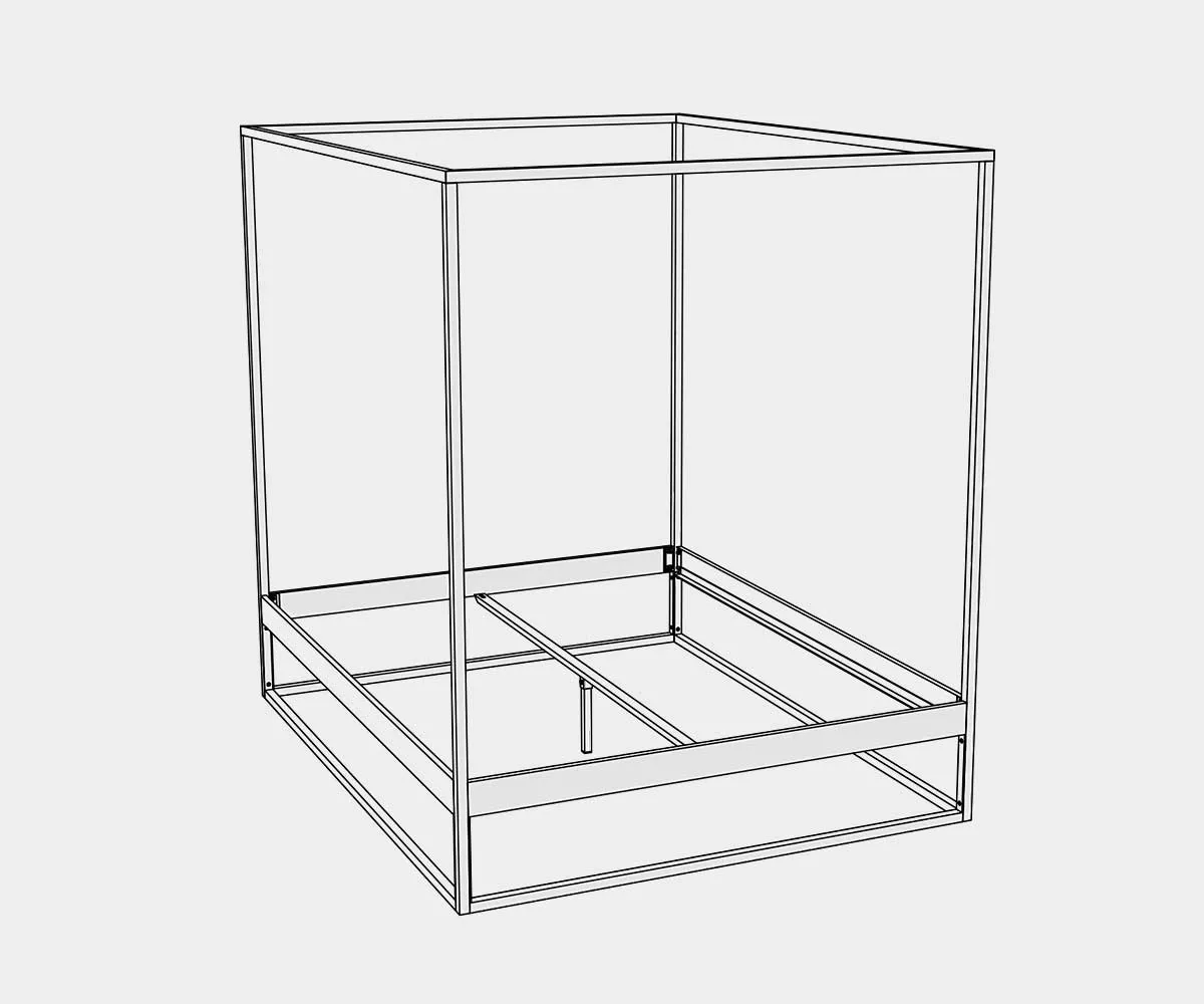 Sidera Himmelbett - Zeichnung Himmelbett aus Metall - Zeichnung