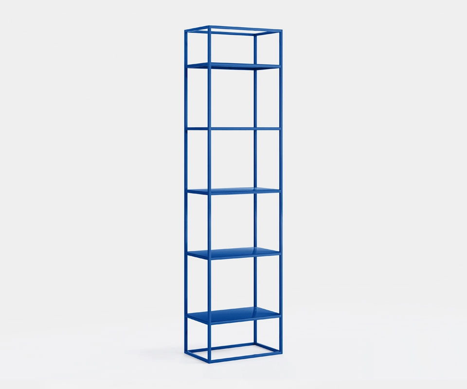 Schmales Metallregal 50 cm breit Dunkelblau