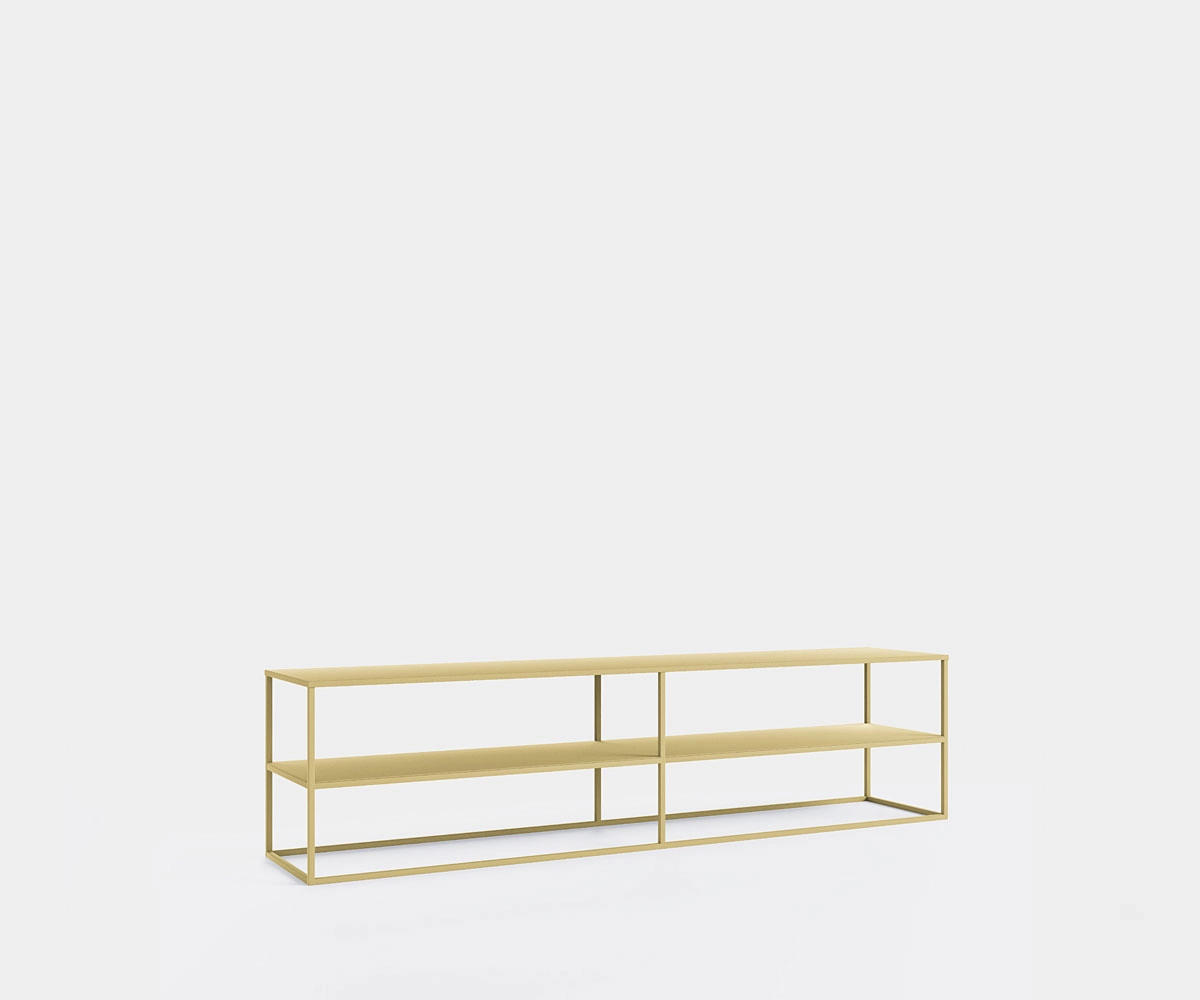 Offenes Fernsehregal aus Metall 200 cm Beige