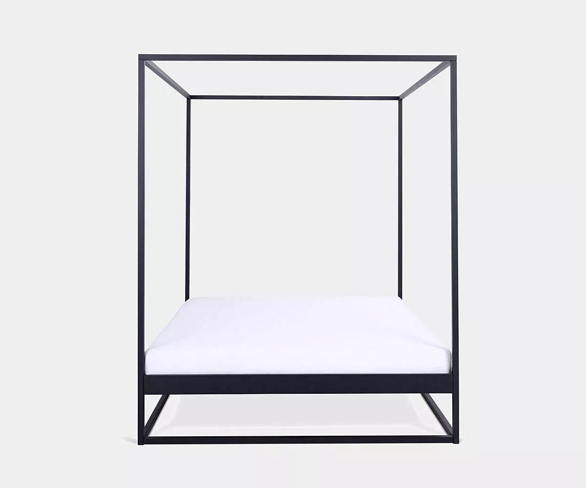 SIDERA-Himmelbett aus Metall in Schwarz - Frontansicht SIDERA-Himmelbett aus Metall in Schwarz - Frontansicht