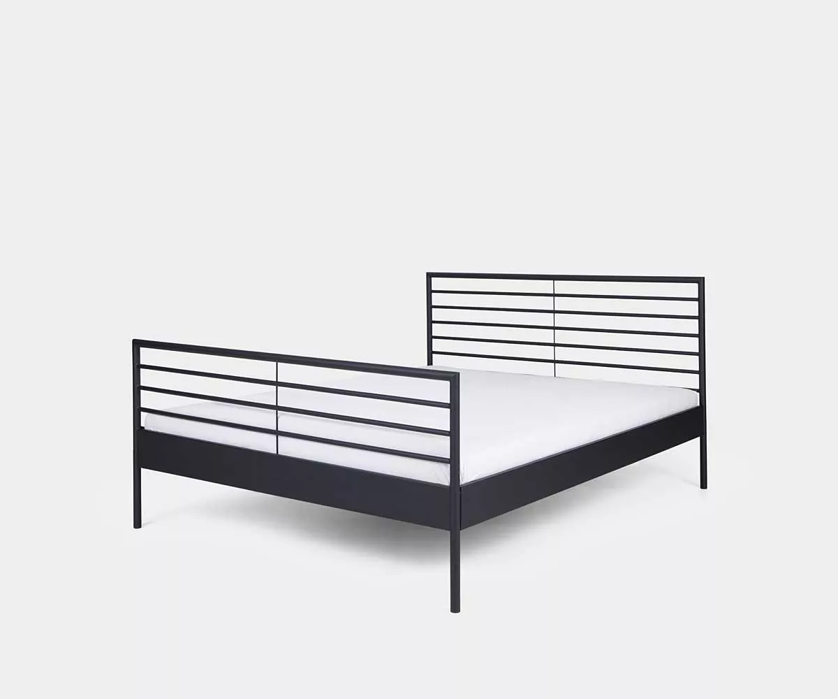 LINEA Metallbett in Anthrazit Ein modernes Bett aus Metall in Anthrazit