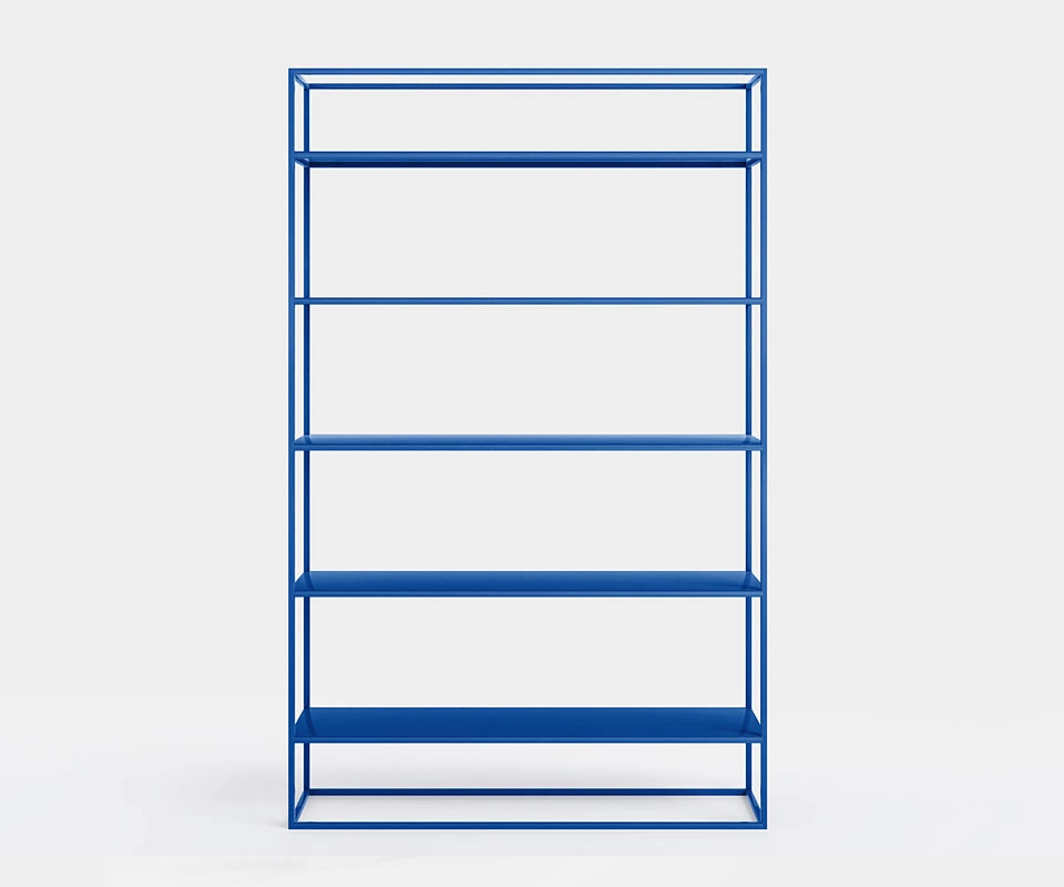 Wohnzimmerregal 120 cm breit Metall Dunkelblau