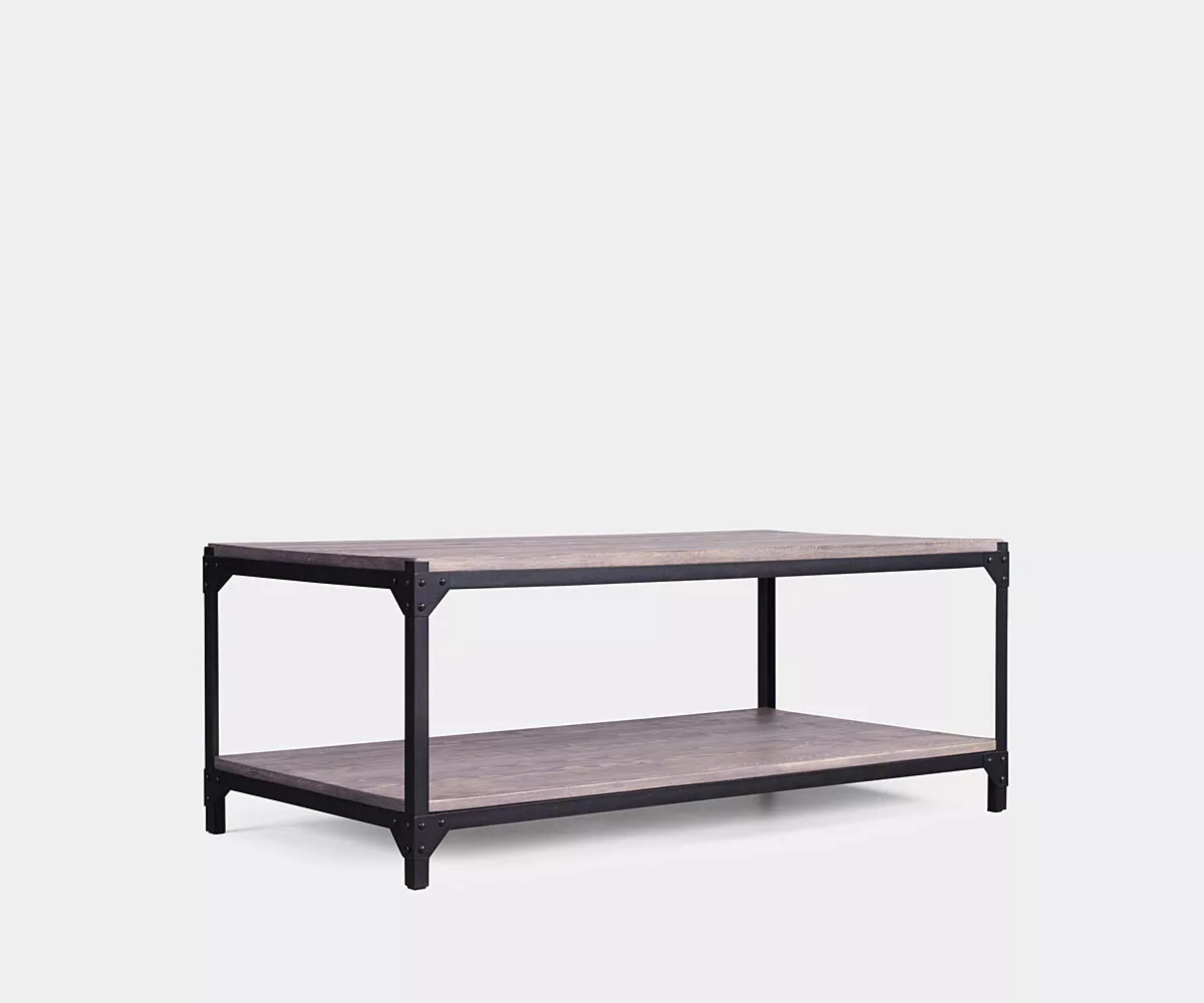 Brooklyn Wohnzimmertisch aus Metall Schwarz Wohnzimmertisch aus Stahl in Schwarz und in industrial Stil