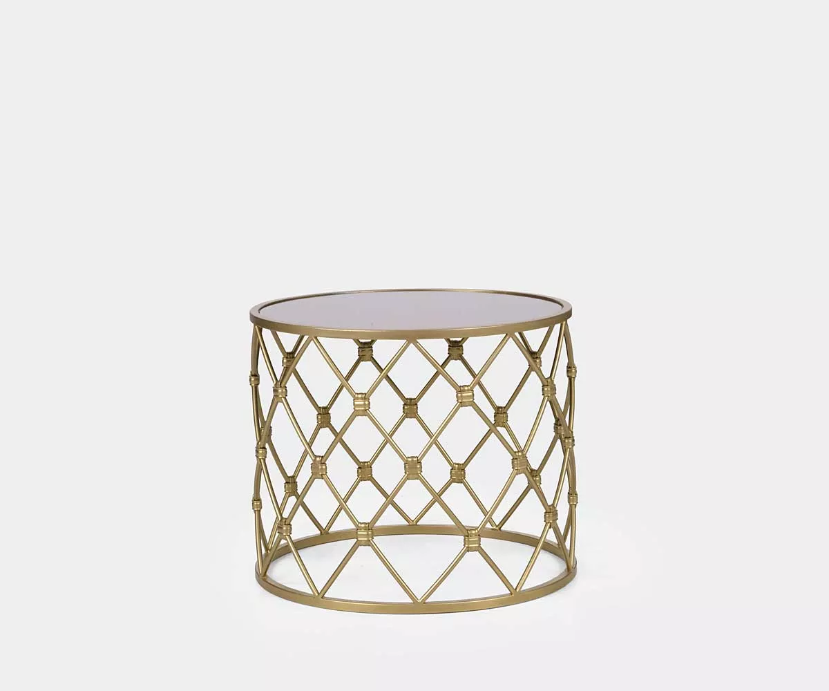 ARCUM Couchtisch rund gold Runder Couchtisch in Gold