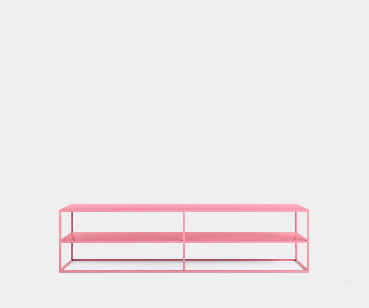 Fernsehtisch aus Metall 200 cm Rosa