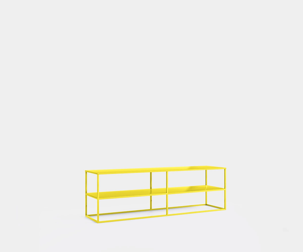 TV Tisch aus Metall 160 cm Gelb